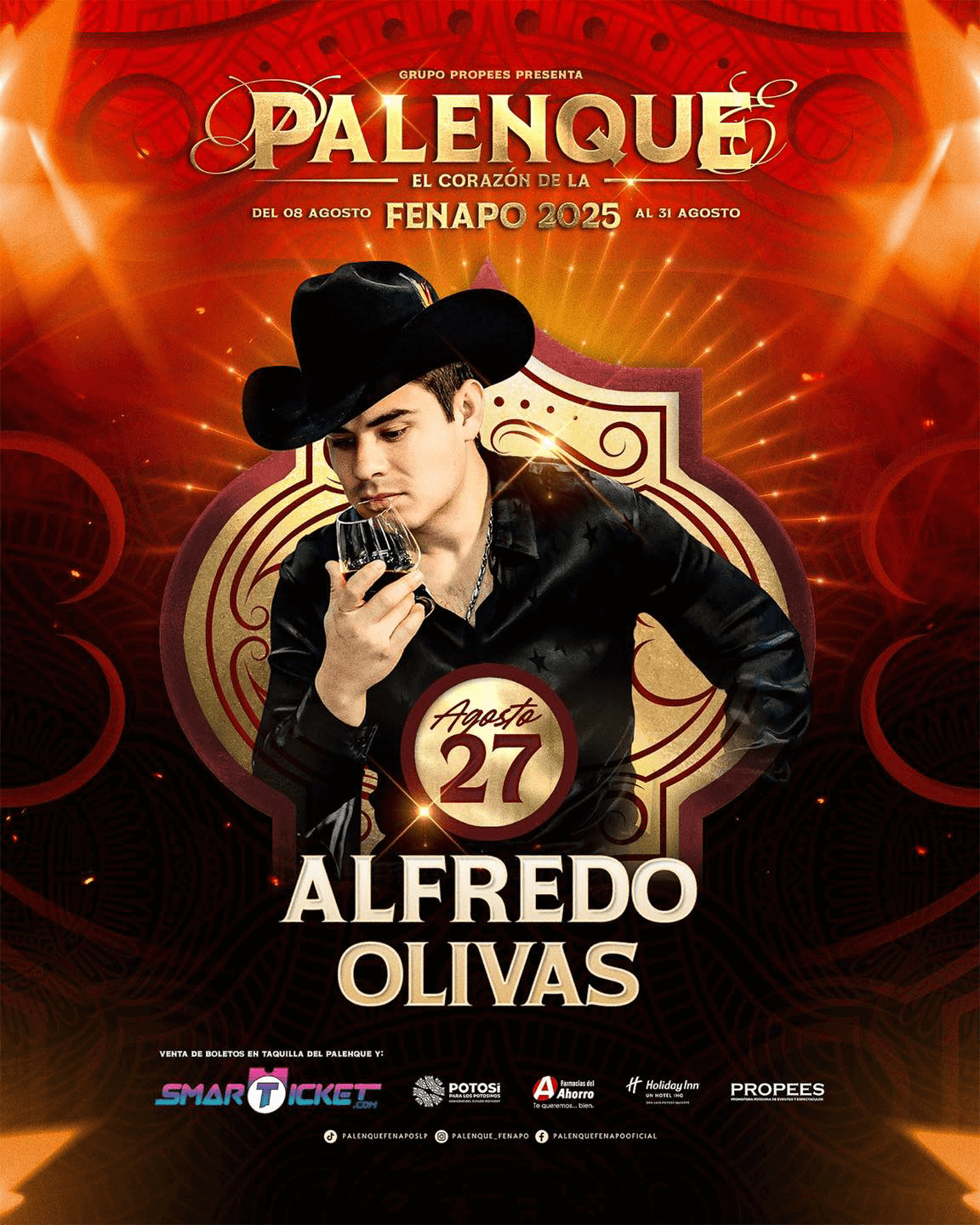 boletos Alfredo Olivas palenque Fenapo 2025