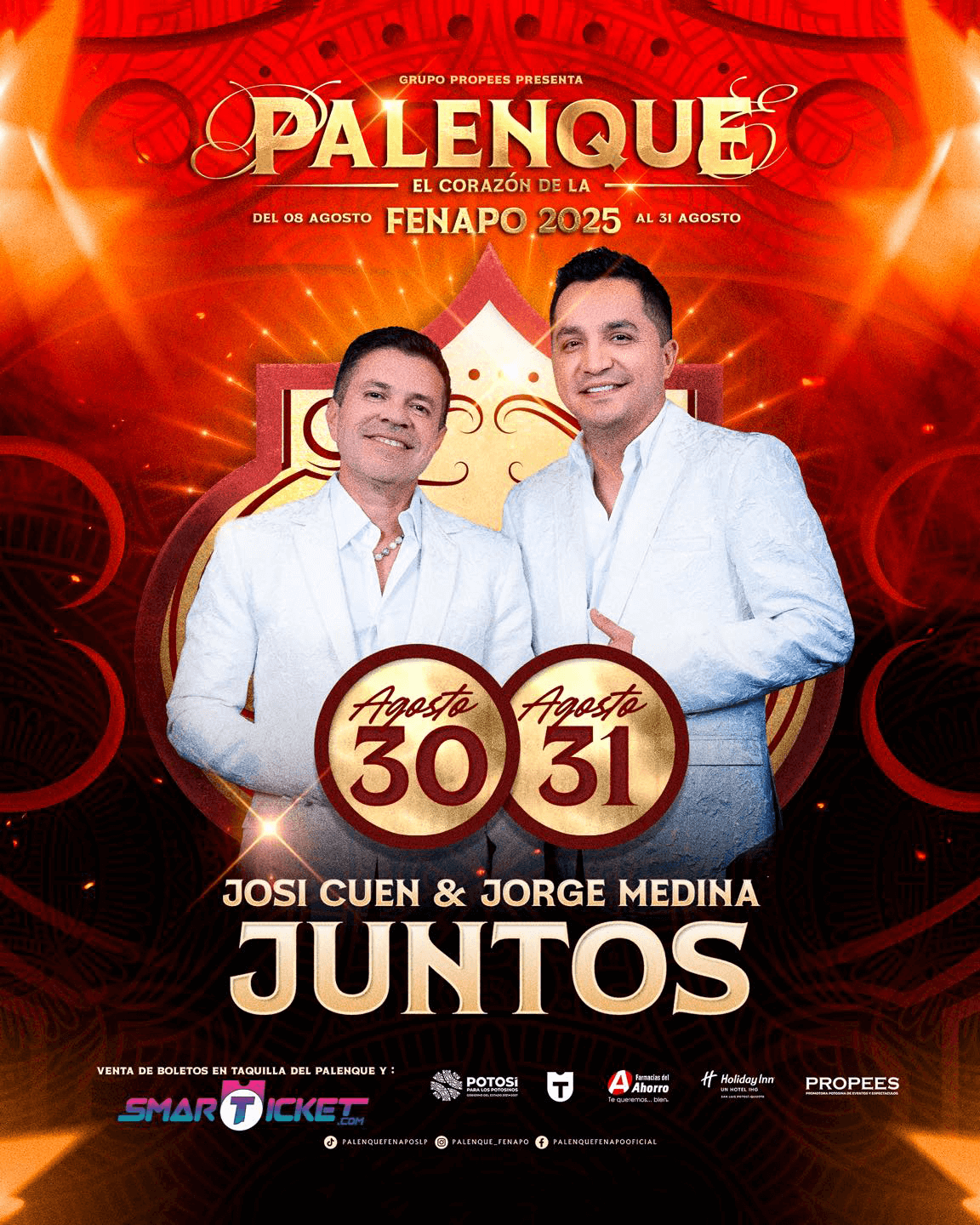 boletos Josi Cuen Jorge Medina  palenque Fenapo 2025